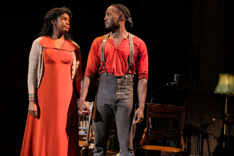 Sharaé Moultrie and Matt Manuel in the GIRL FROM THE NORTH COUNTRY at Broadway in Chicago Theatres