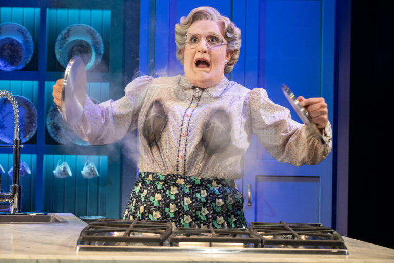 Mrs. Doubtfire kitchen scene at Broadway in Chicago Theatres