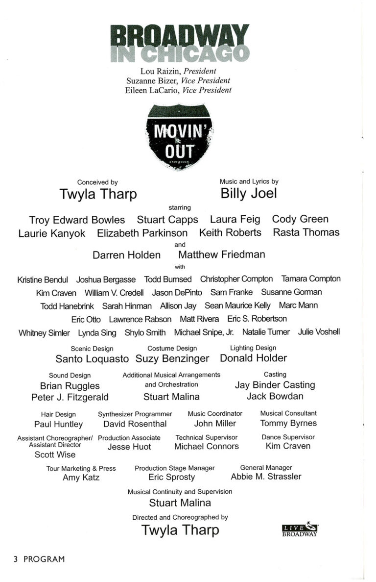 Movin' Out Cast