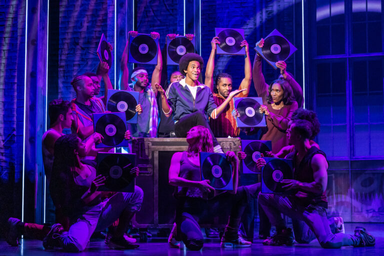 05. Brandon Lee Harris as 'Michael' and the cast First National Tour cast of MJ. Photo by Matthew Murphy
