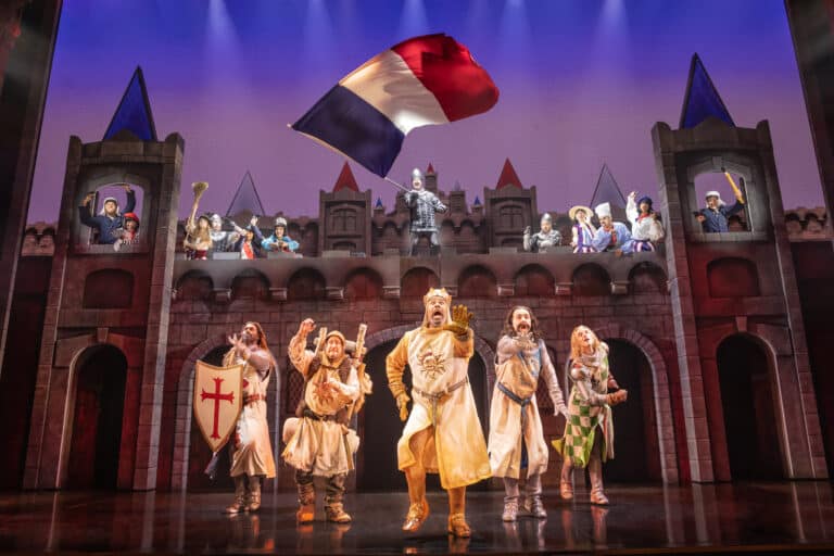 The Broadway Cast of SPAMALOT. Photo by Matthew Murphy and Evan Zimmerman