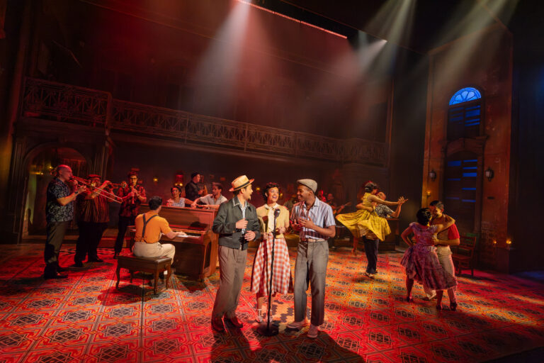 0498v2 - Aidan Olmo, Isabel Gonzalez & Jaleel Battles Jr. in the North American Tour company of Buena Vista Social Club, photo by Matthew Murphy